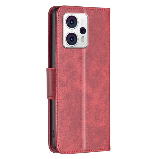 Motorola Moto G13 / G23 / G53 Hoesje, MobyDefend Wallet Book Case Met Koord, Rood