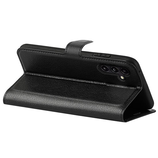 Samsung Galaxy A14 Hoesje, MobyDefend Kunstleren Wallet Book Case (Sluiting Voorkant), Zwart