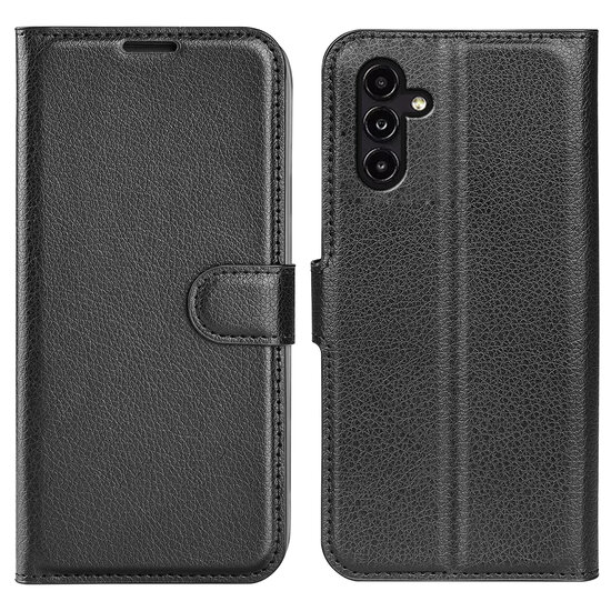 Samsung Galaxy A14 Hoesje - MobyDefend Kunstleren Wallet Book Case (Sluiting Voorkant) - Zwart