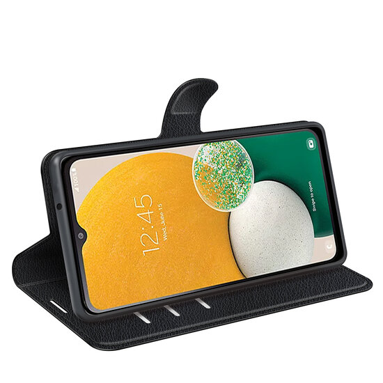 Samsung Galaxy A14 Hoesje - MobyDefend Kunstleren Wallet Book Case (Sluiting Voorkant) - Zwart
