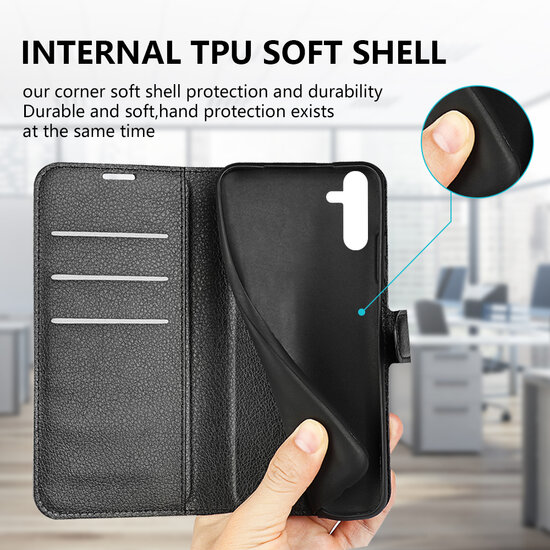 Samsung Galaxy A14 Hoesje - MobyDefend Kunstleren Wallet Book Case (Sluiting Voorkant) - Bruin