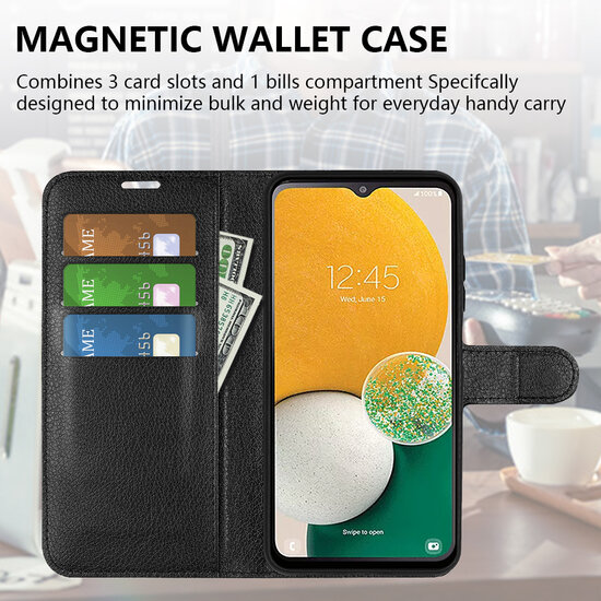 Samsung Galaxy A14 Hoesje - MobyDefend Kunstleren Wallet Book Case (Sluiting Voorkant) - Bruin