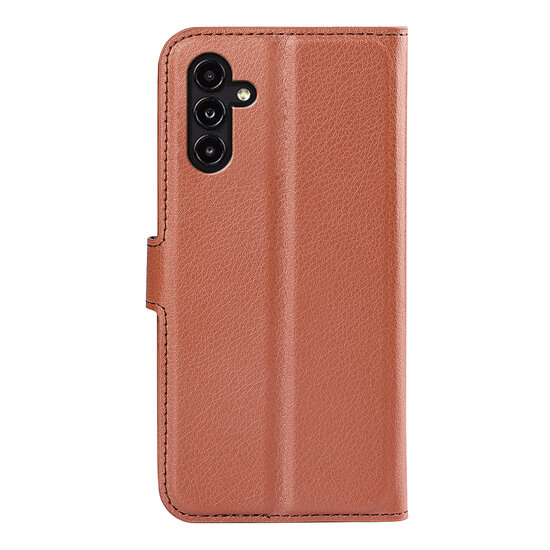 Samsung Galaxy A14 Hoesje - MobyDefend Kunstleren Wallet Book Case (Sluiting Voorkant) - Bruin