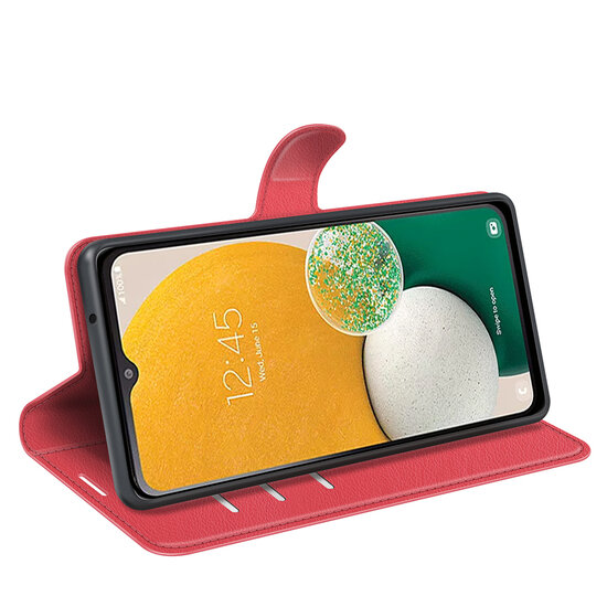Samsung Galaxy A14 Hoesje - MobyDefend Kunstleren Wallet Book Case (Sluiting Voorkant) - Rood