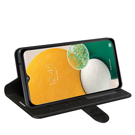 Samsung Galaxy A14 Hoesje - MobyDefend Wallet Book Case (Sluiting Achterkant) - Zwart