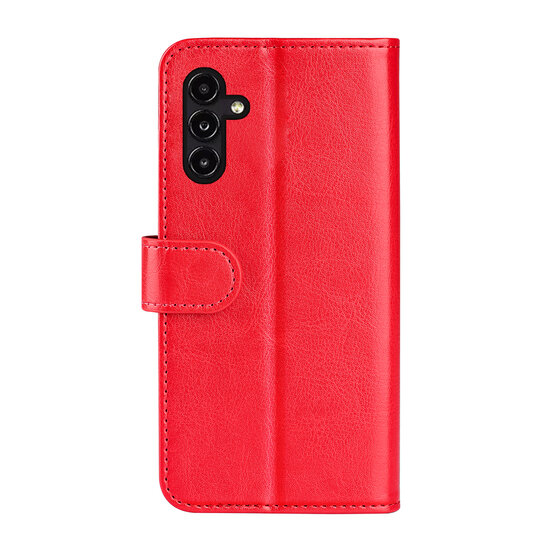 Samsung Galaxy A14 Hoesje, MobyDefend Wallet Book Case (Sluiting Achterkant), Rood