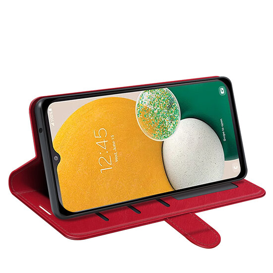 Samsung Galaxy A14 Hoesje - MobyDefend Wallet Book Case (Sluiting Achterkant) - Rood