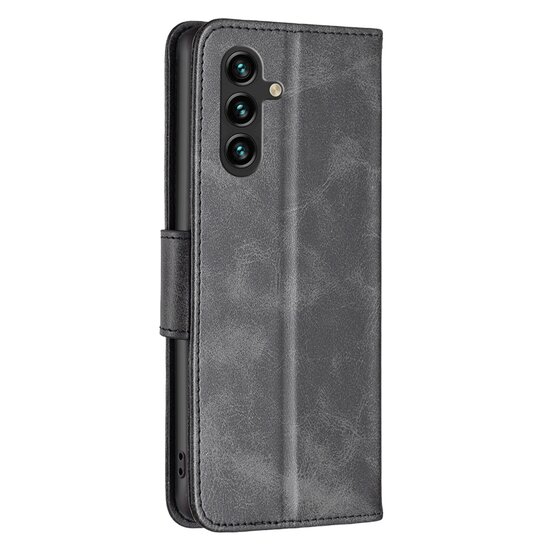 Samsung Galaxy A14 Hoesje - MobyDefend Wallet Book Case Met Koord - Zwart