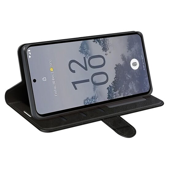 Nokia X30 Hoesje, MobyDefend Wallet Book Case (Sluiting Achterkant), Zwart