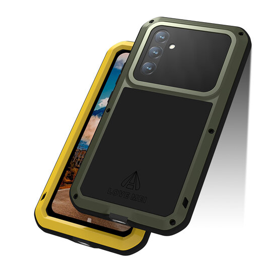 Samsung Galaxy A54 Hoes, Love Mei, Metalen Extreme Protection Case, Zilvergrijs
