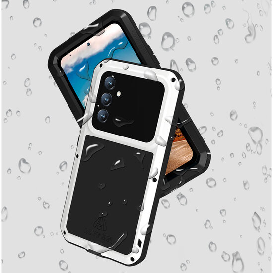 Samsung Galaxy A54 Hoes - Love Mei Metalen Case - Extreme Protection - Zilvergrijs