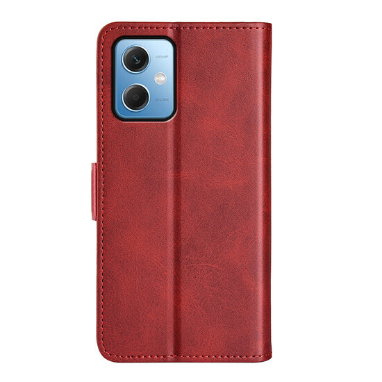 Xiaomi Redmi Note 12 5G Hoesje, MobyDefend Luxe Wallet Book Case (Sluiting Zijkant), Rood
