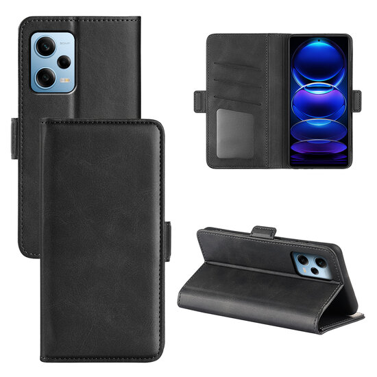 Xiaomi Redmi Note 12 Pro 5G Hoesje - MobyDefend Luxe Wallet Book Case (Sluiting Zijkant) - Zwart