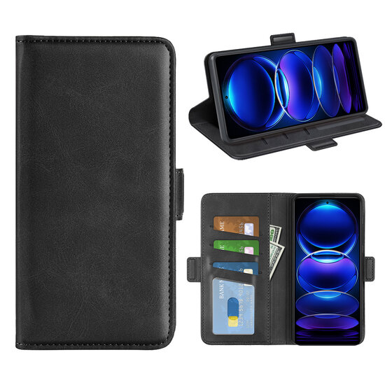 Xiaomi Redmi Note 12 Pro 5G Hoesje - MobyDefend Luxe Wallet Book Case (Sluiting Zijkant) - Zwart