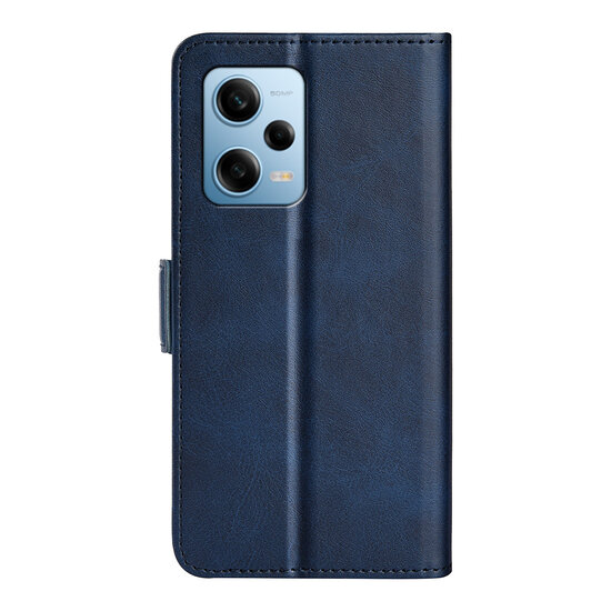 Xiaomi Redmi Note 12 Pro 5G Hoesje - MobyDefend Luxe Wallet Book Case (Sluiting Zijkant) - Blauw