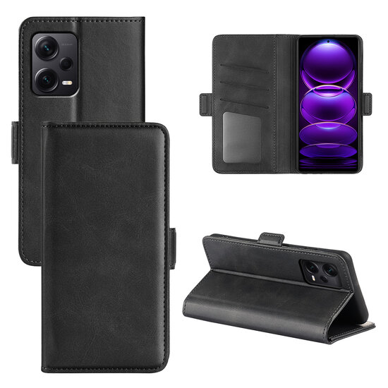 Xiaomi Redmi Note 12 Pro Plus 5G Hoesje, MobyDefend Luxe Wallet Book Case (Sluiting Zijkant), Zwart