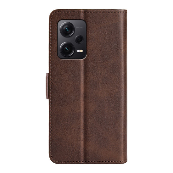 Xiaomi Redmi Note 12 Pro Plus 5G Hoesje - MobyDefend Luxe Wallet Book Case (Sluiting Zijkant) - Bruin