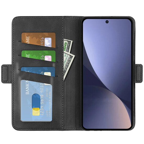 Xiaomi 13 Hoesje, MobyDefend Luxe Wallet Book Case (Sluiting Zijkant), Zwart