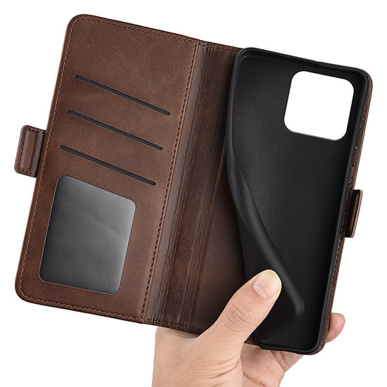 Xiaomi 13 Hoesje, MobyDefend Luxe Wallet Book Case (Sluiting Zijkant), Bruin