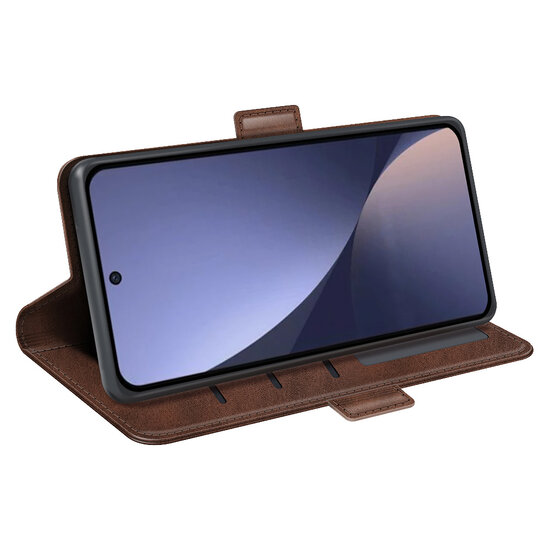 Xiaomi 13 Pro Hoesje - MobyDefend Luxe Wallet Book Case (Sluiting Zijkant) - Bruin