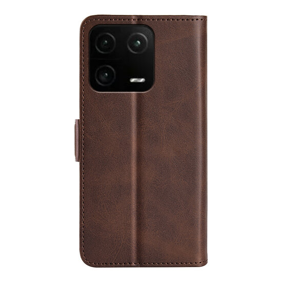 Xiaomi 13 Pro Hoesje, MobyDefend Luxe Wallet Book Case (Sluiting Zijkant), Bruin