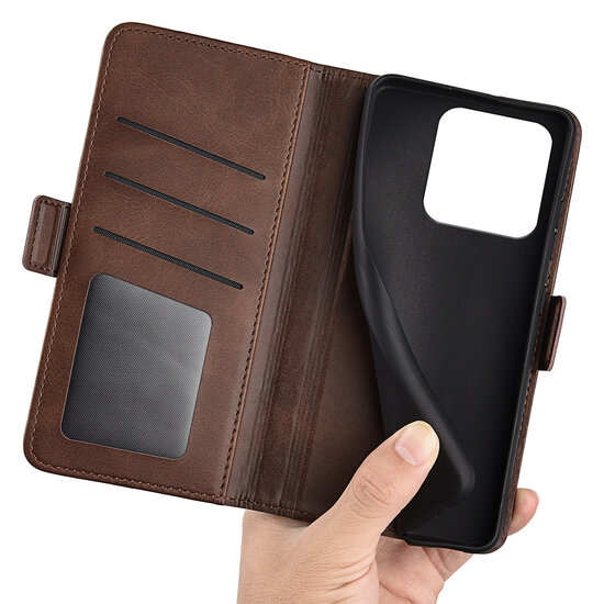 Xiaomi 13 Pro Hoesje - MobyDefend Luxe Wallet Book Case (Sluiting Zijkant) - Bruin