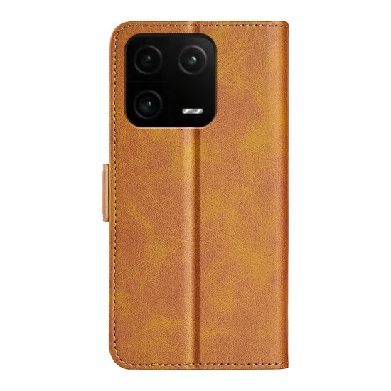 Xiaomi 13 Pro Hoesje - MobyDefend Luxe Wallet Book Case (Sluiting Zijkant) - Lichtbruin
