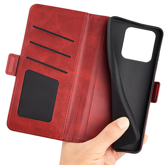 Xiaomi 13 Pro Hoesje - MobyDefend Luxe Wallet Book Case (Sluiting Zijkant) - Rood