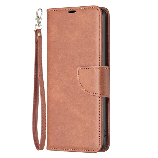 Samsung Galaxy S23 Hoesje, MobyDefend Wallet Book Case Met Koord, Bruin