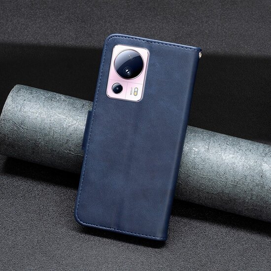 Xiaomi 13 Lite Hoesje - MobyDefend Wallet Book Case Met Koord - Blauw