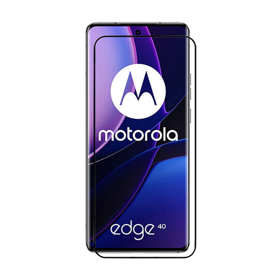2-Pack Motorola Edge 40 Screenprotectors - MobyDefend Screensaver Met Zwarte Randen - Gehard Glas