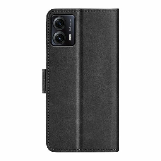 Motorola Moto G53 Hoesje - MobyDefend Luxe Wallet Book Case (Sluiting Zijkant) - Zwart