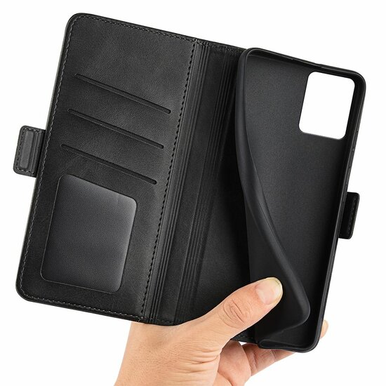 Motorola Moto G53 Hoesje - MobyDefend Luxe Wallet Book Case (Sluiting Zijkant) - Zwart