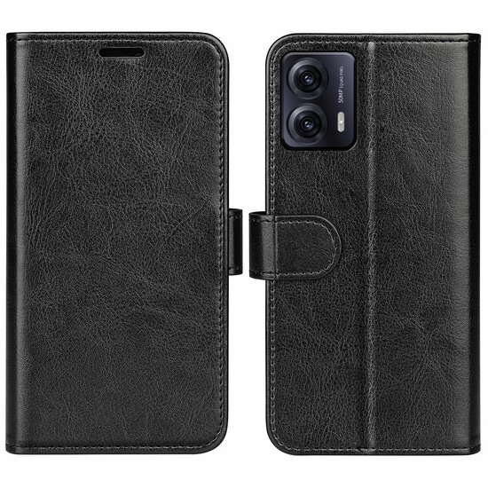 Motorola Moto G53 Hoesje - MobyDefend Wallet Book Case (Sluiting Achterkant) - Zwart