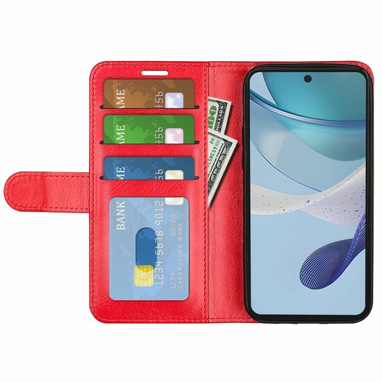 Motorola Moto G53 Hoesje - MobyDefend Wallet Book Case (Sluiting Achterkant) - Rood