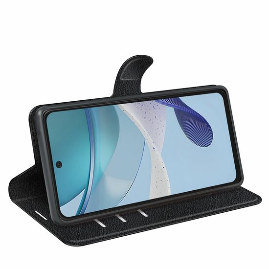 Motorola Moto G53 Hoesje - MobyDefend Kunstleren Wallet Book Case (Sluiting Voorkant) - Zwart