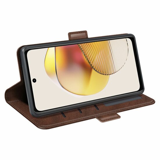 Motorola Moto G73 Hoesje - MobyDefend Luxe Wallet Book Case (Sluiting Zijkant) - Bruin