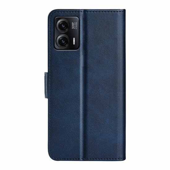 Motorola Moto G73 Hoesje - MobyDefend Luxe Wallet Book Case (Sluiting Zijkant) - Blauw