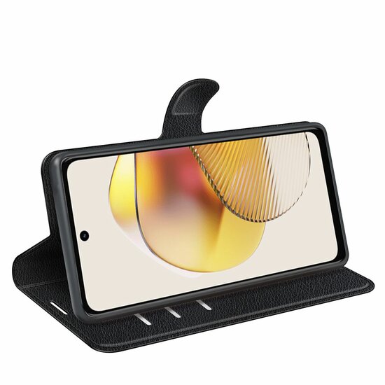 Motorola Moto G73 Hoesje - MobyDefend Kunstleren Wallet Book Case (Sluiting Voorkant) - Zwart