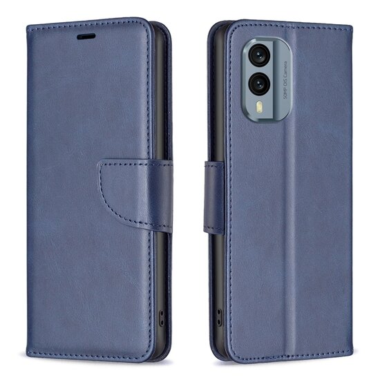 Nokia X30 Hoesje, MobyDefend Wallet Book Case Met Koord, Blauw