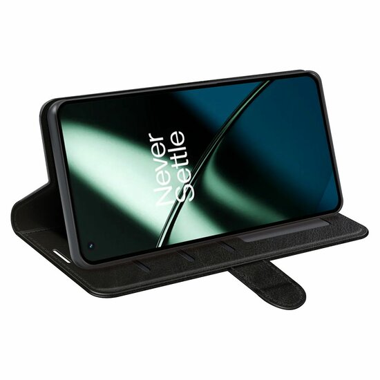 OnePlus 11 Hoesje - MobyDefend Wallet Book Case (Sluiting Achterkant) - Zwart