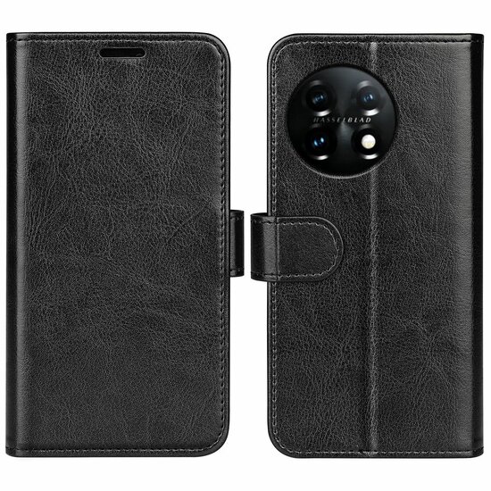OnePlus 11 Hoesje - MobyDefend Wallet Book Case (Sluiting Achterkant) - Zwart