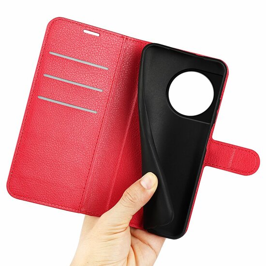 OnePlus 11 Hoesje - MobyDefend Kunstleren Wallet Book Case (Sluiting Voorkant) - Rood