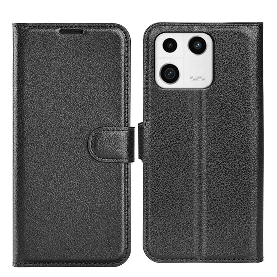 Xiaomi 13 Hoesje, MobyDefend Kunstleren Wallet Book Case (Sluiting Voorkant), Zwart