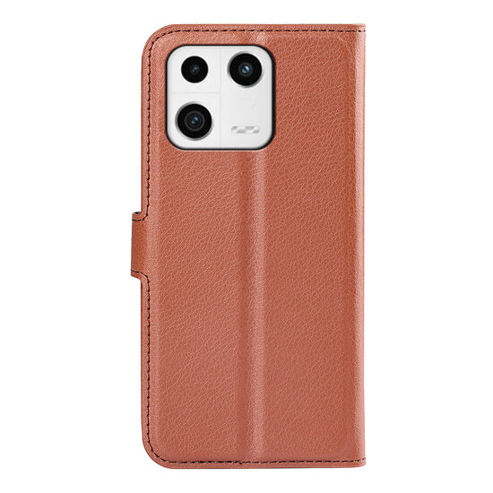 Xiaomi 13 Hoesje - MobyDefend Kunstleren Wallet Book Case (Sluiting Voorkant) - Bruin
