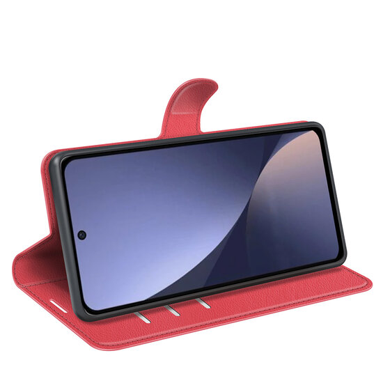 Xiaomi 13 Hoesje - MobyDefend Kunstleren Wallet Book Case (Sluiting Voorkant) - Rood