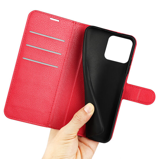 Xiaomi 13 Hoesje, MobyDefend Kunstleren Wallet Book Case (Sluiting Voorkant), Rood