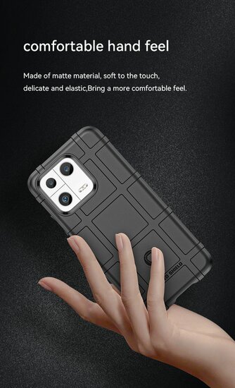 Xiaomi 13 Hoesje, Rugged Shield TPU Gelcase, Zwart