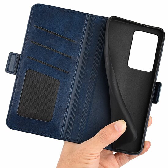 Xiaomi 13 Lite Hoesje - MobyDefend Luxe Wallet Book Case (Sluiting Zijkant) - Blauw