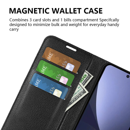 Xiaomi 13 Pro Hoesje - MobyDefend Kunstleren Wallet Book Case (Sluiting Voorkant) - Zwart